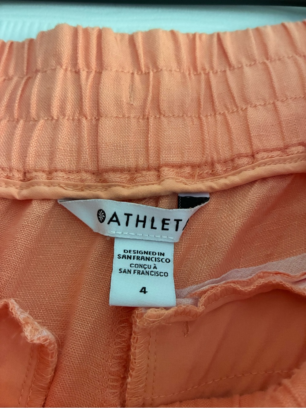 Athleta Cabo Linen Jogger Cactus Peach size 4 NWOT - Picture 3 of 3